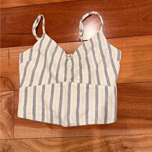 Abercrombie & Fitch Textured Blue and White Top